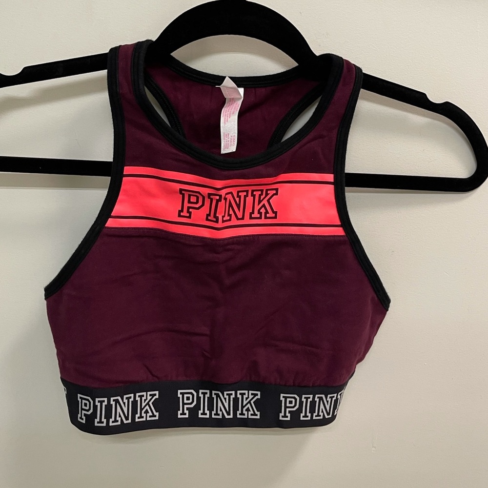 Pink sports bra